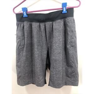 Lululemon T.H.E. Linerless Shorts 9" Mens Medium Gray Black Athletic Workout Run